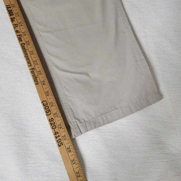 Key Ripstop Dungaree Pants Mens Beige Cargo Utility Work Pants Sz 36 x 30 New - Picture 6 of 16